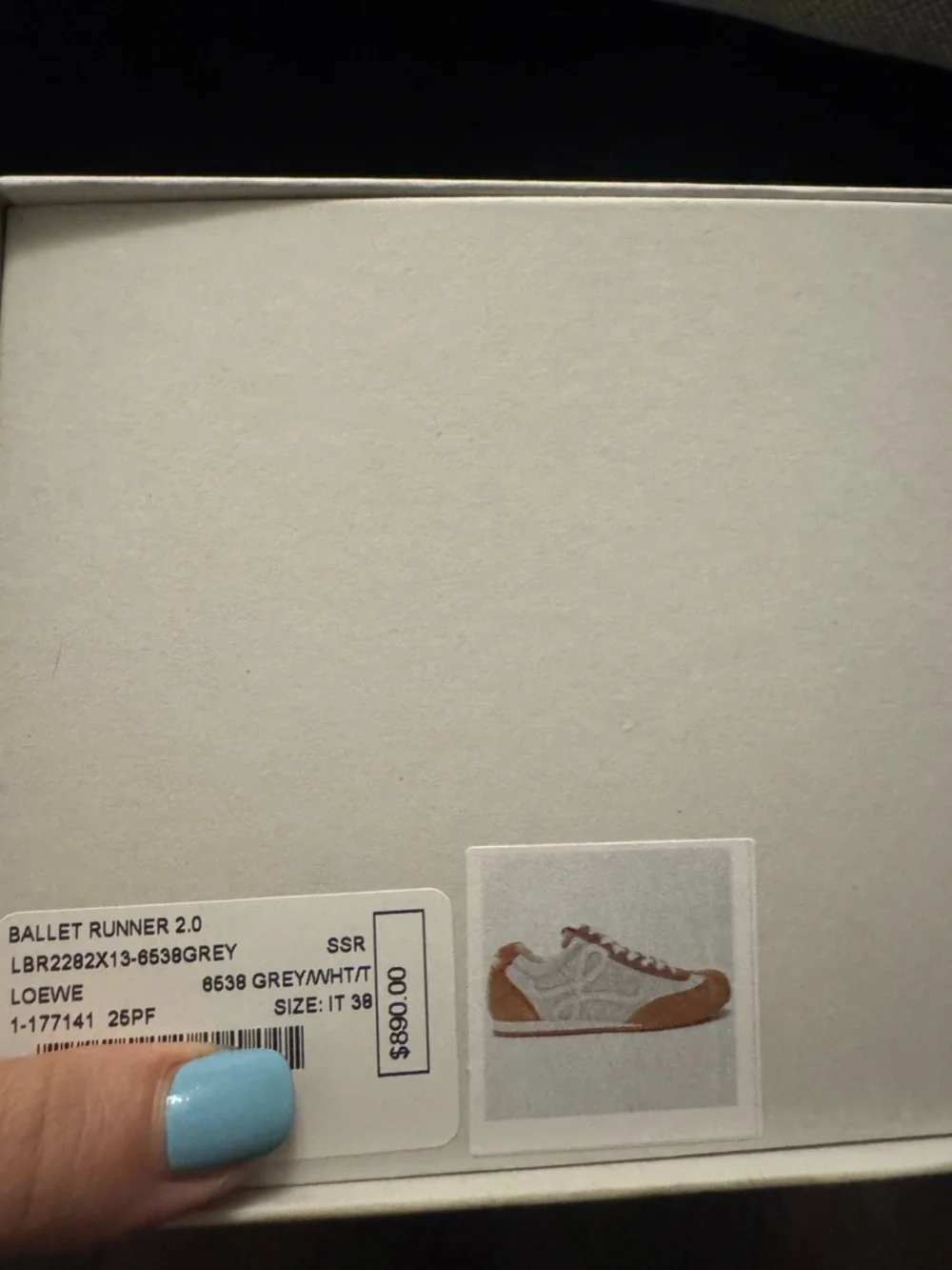 Loewe Ballet Runner 2.0 Sneakers Tennis Shoes size 38 NIB $890 Brown White Gray